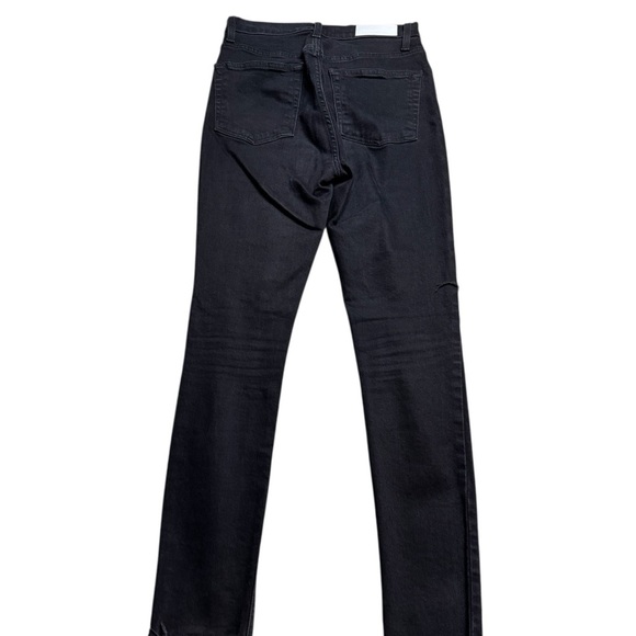 🖤 Re/Done High Rise Ankle Crop Ripped Jet Black Jeans Sz 27 🖤 - Picture 5 of 8